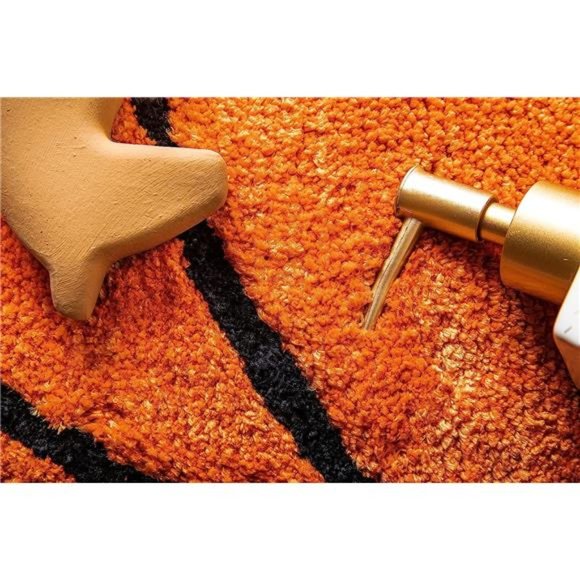 Kids Rug Basketball Round Rug Carpet Floor Chair Mat for Kids Rooms Bedroom - Picture 4 of 6